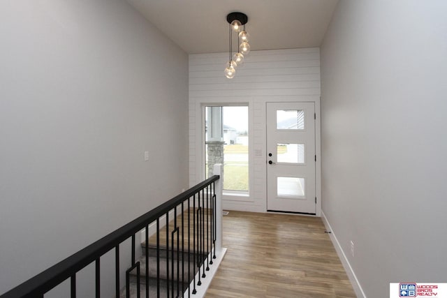 foyer featuring light hardwood / wood-style flooring