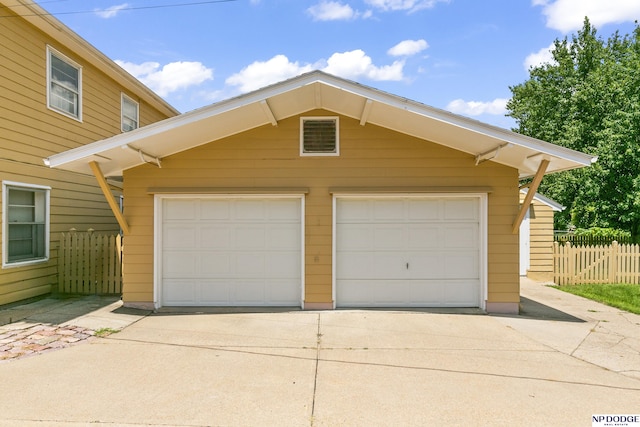 view of garage