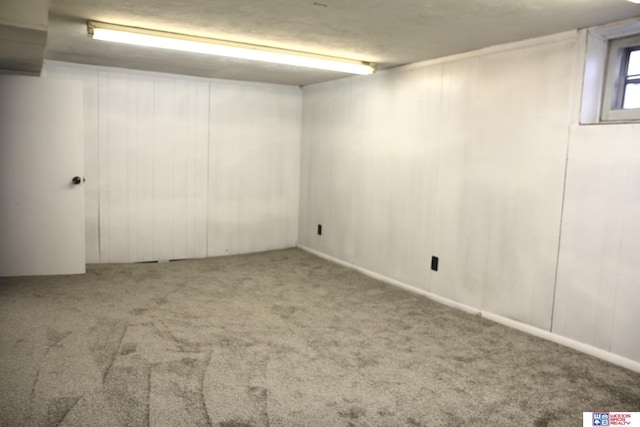 basement with carpet floors