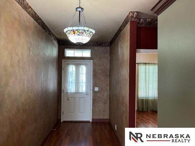 entryway with dark hardwood / wood-style floors