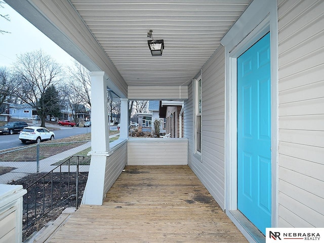 deck with covered porch