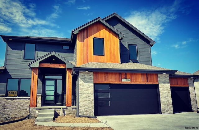 view of front of home featuring a garage