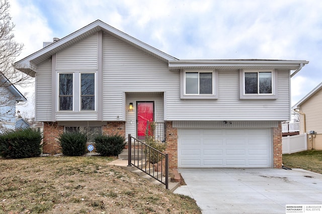 bi-level home with a garage