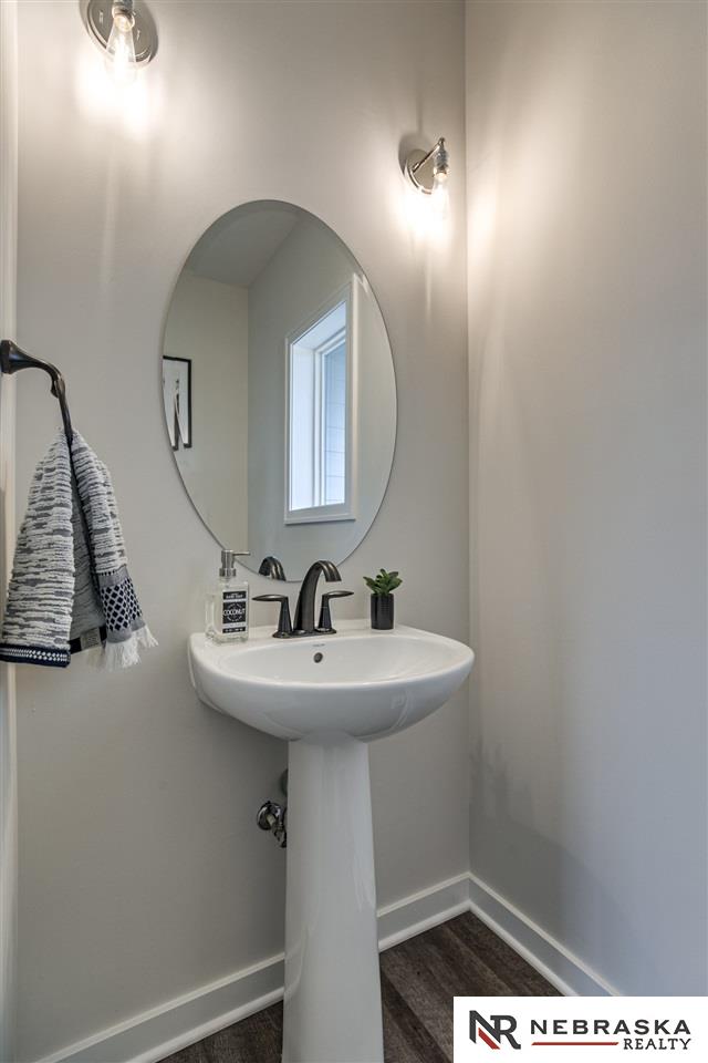 bathroom featuring hardwood / wood-style flooring