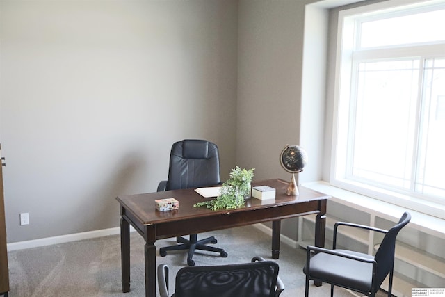 office with light colored carpet