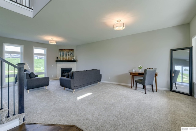 view of carpeted living room