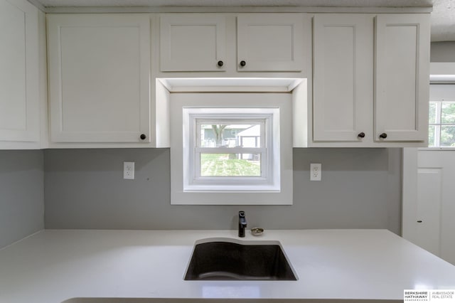 kitchen featuring white cabinets and sink