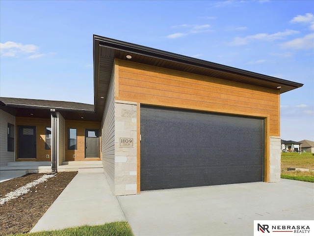 view of garage