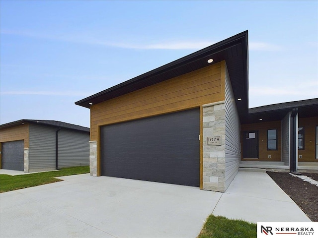 view of garage