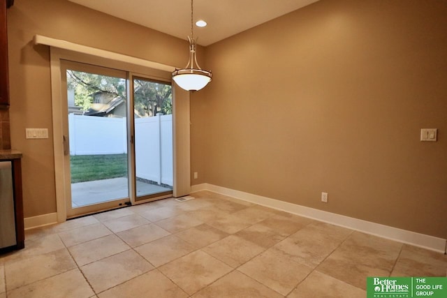 interior space with light tile patterned flooring