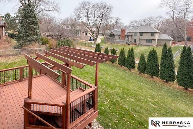 view of yard featuring a deck