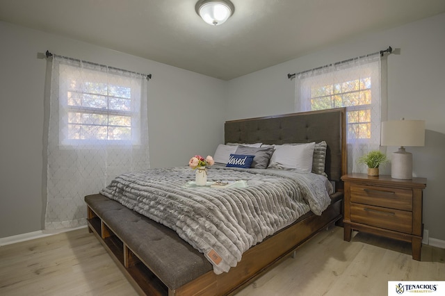 bedroom featuring light hardwood / wood-style floors