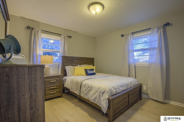 bedroom featuring light hardwood / wood-style flooring