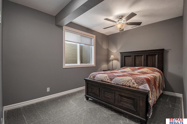 bedroom featuring carpet floors and ceiling fan