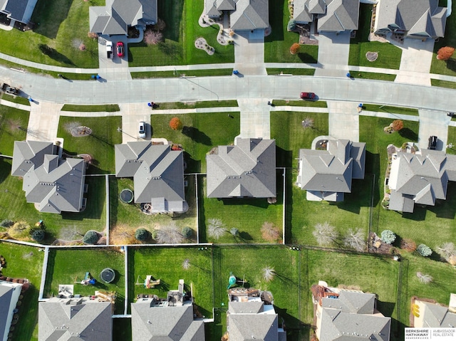 drone / aerial view with a residential view