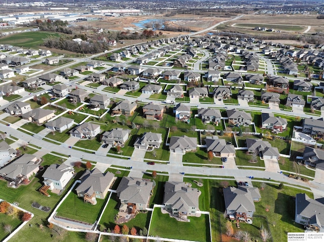 bird's eye view with a residential view