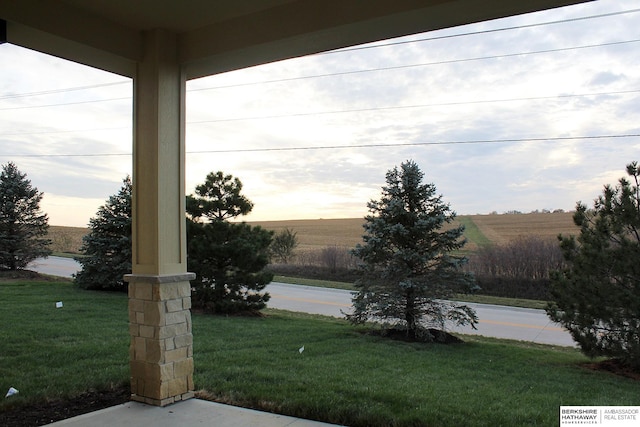 exterior space featuring a rural view