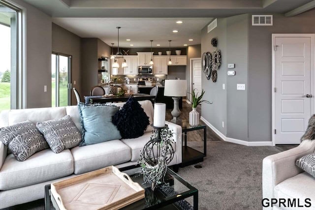 view of carpeted living room