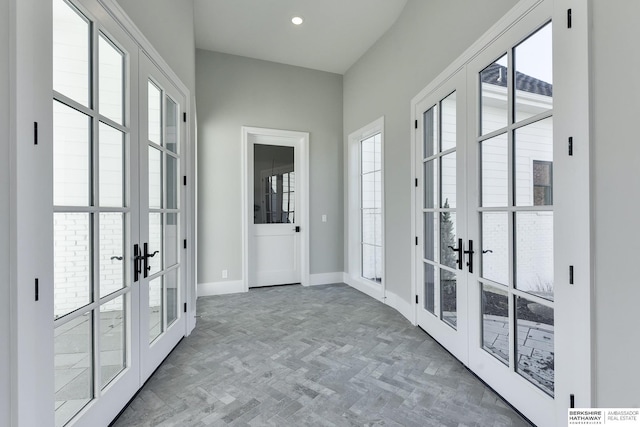 doorway featuring french doors