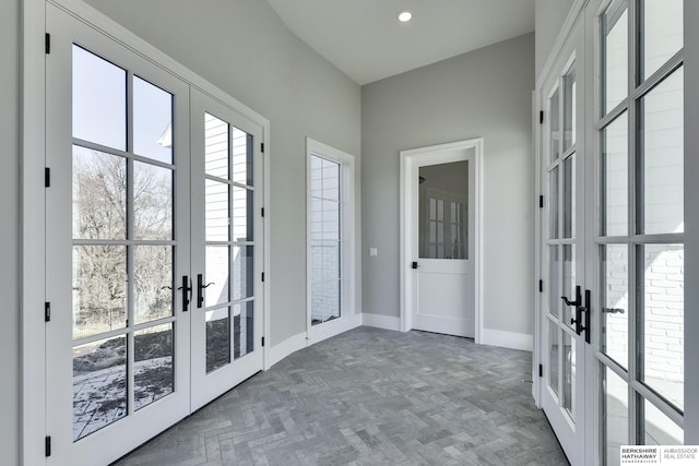 entryway with french doors