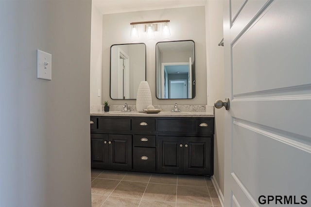 bathroom featuring vanity and tile patterned floors