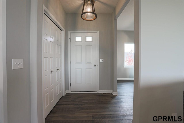 foyer featuring dark hardwood / wood-style flooring