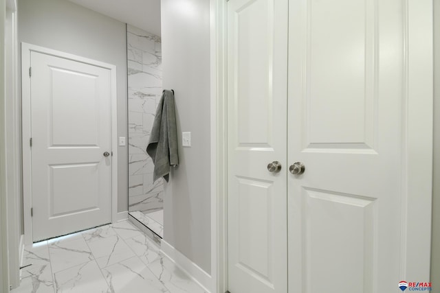 bathroom featuring walk in shower