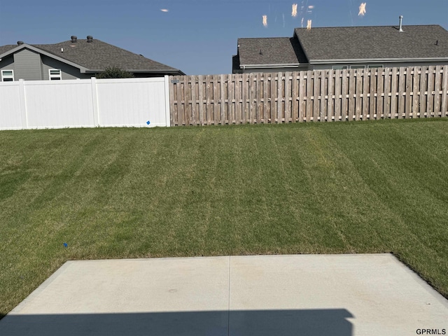 view of yard with a patio area