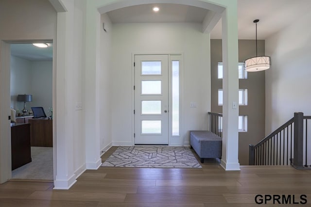 entryway featuring wood-type flooring