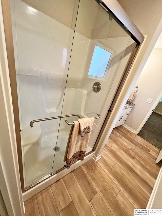 bathroom with walk in shower