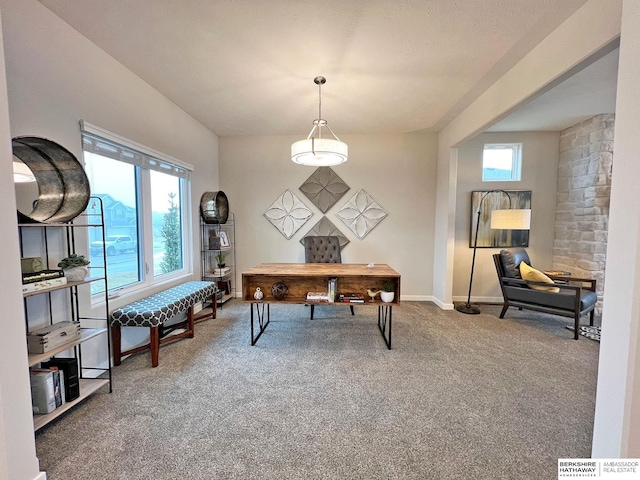 office area with carpet floors