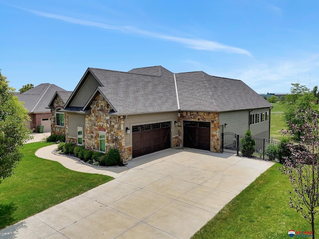 view of front facade featuring a front yard