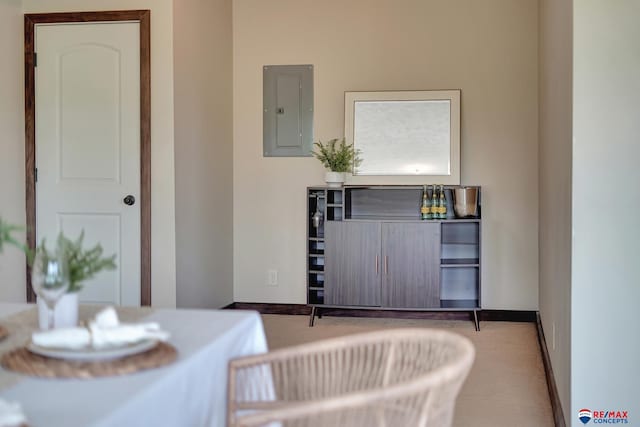 bedroom featuring electric panel