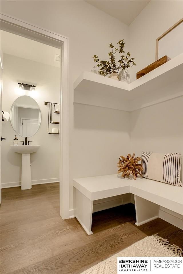 mudroom featuring hardwood / wood-style flooring