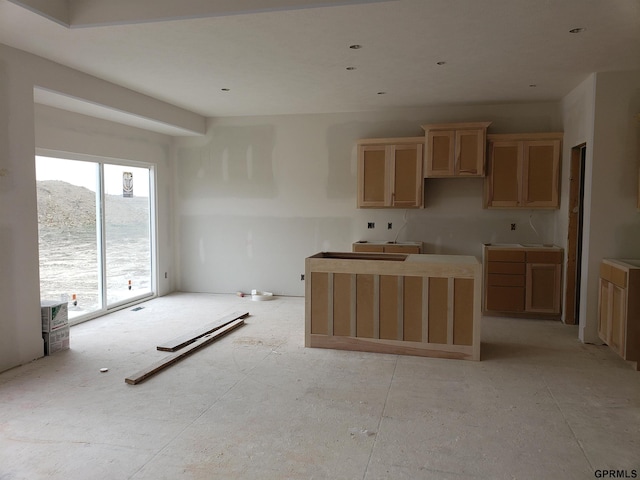 kitchen featuring a mountain view