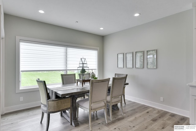 dining area featuring light hardwood / wood-style floors