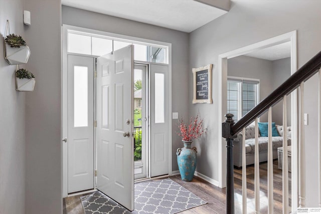 entryway featuring hardwood / wood-style flooring