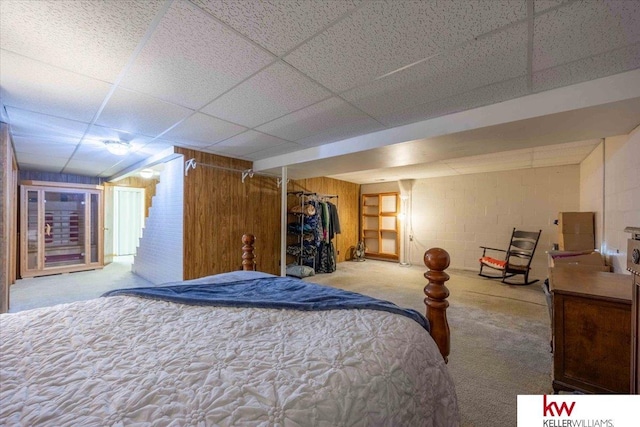 bedroom featuring a paneled ceiling