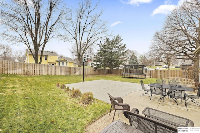 view of patio with a trampoline