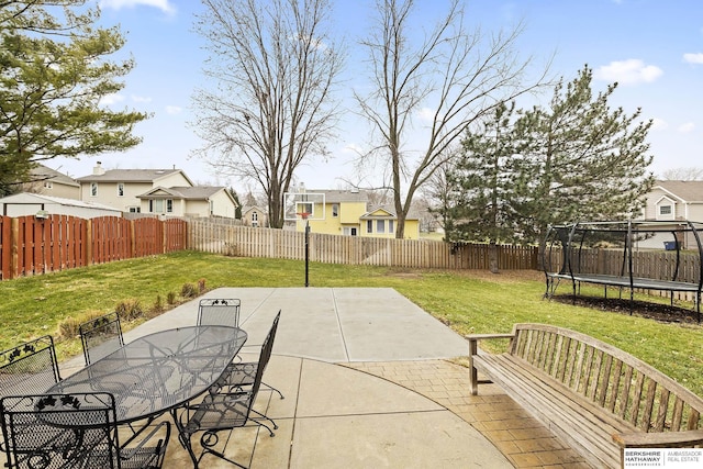 view of patio / terrace featuring a trampoline