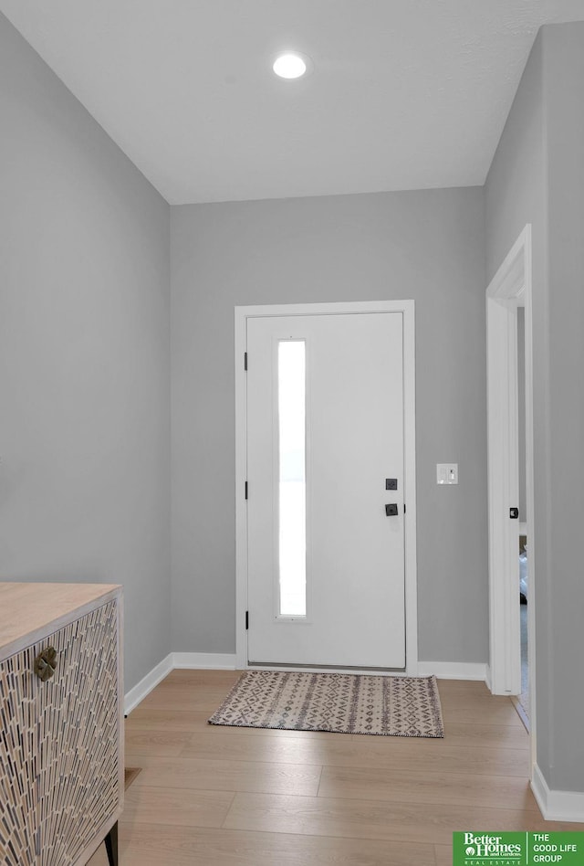 foyer featuring light hardwood / wood-style flooring