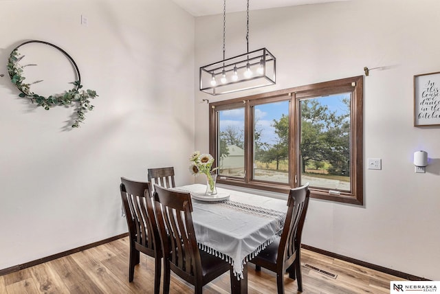 dining area featuring light hardwood / wood-style floors