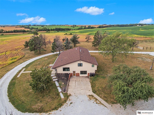 drone / aerial view with a rural view