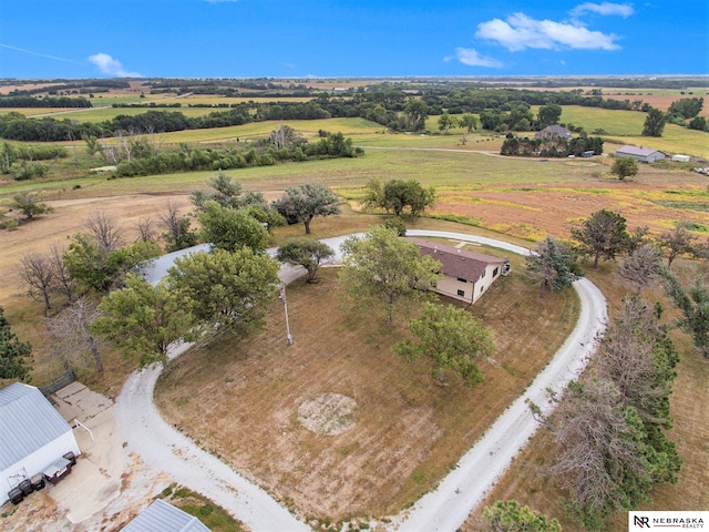 bird's eye view featuring a rural view