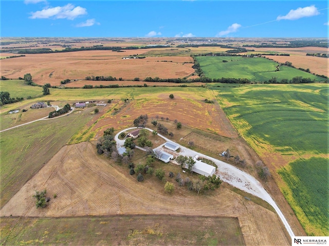 aerial view with a rural view