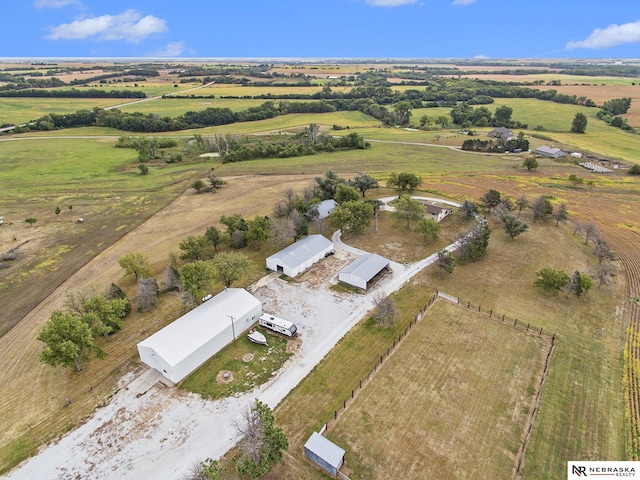 aerial view featuring a rural view