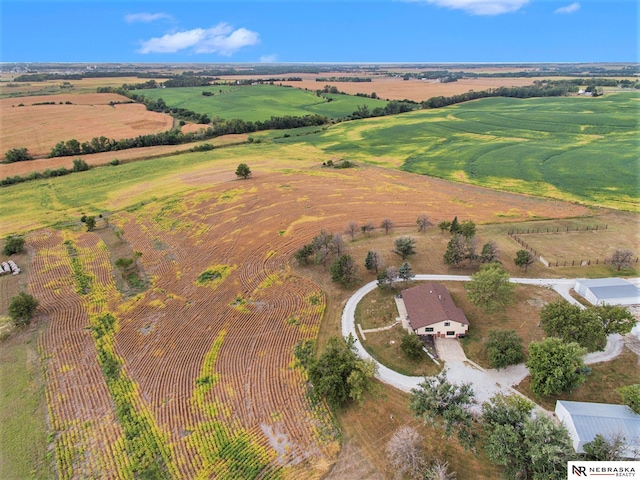 drone / aerial view featuring a rural view