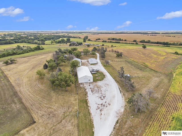 aerial view with a rural view