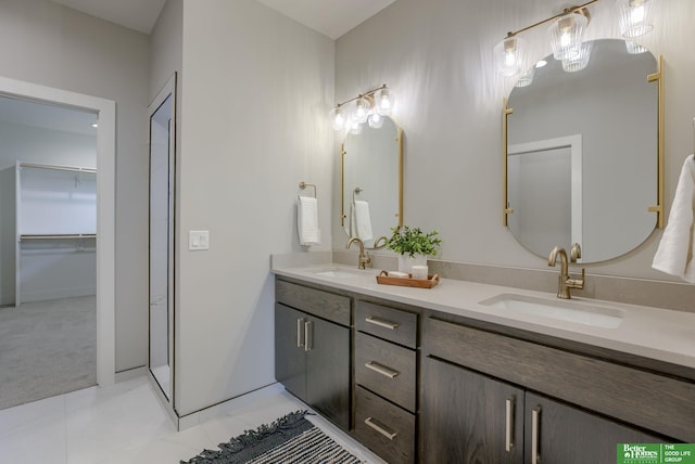 bathroom featuring vanity and tile patterned floors