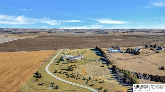 aerial view featuring a rural view